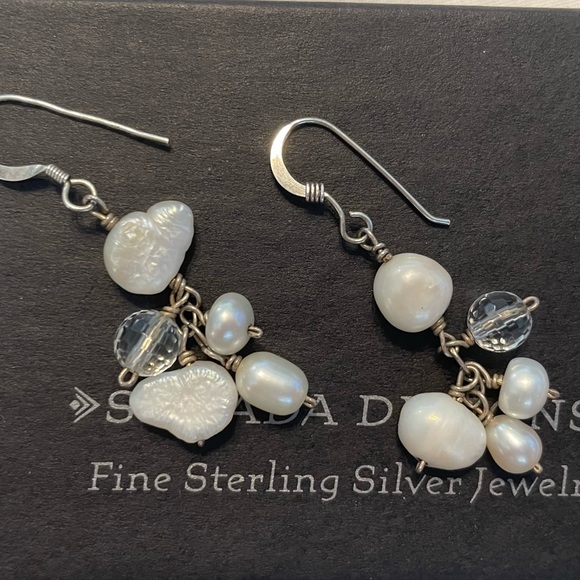 Silpada W0978 Pearl and Crystal Drop Earrings RETIRED - Picture 8 of 16